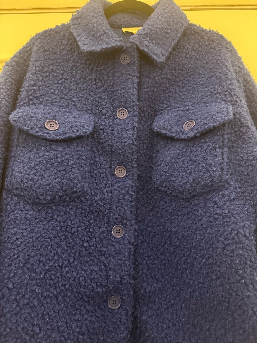 Blue Sherpa Button-Up Jacket - Picture 2 of 4